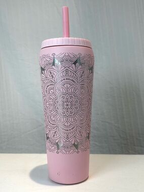 Tal 32 oz Insulated Pink Mandala Tumbler Hidden Swear Words Humor unique